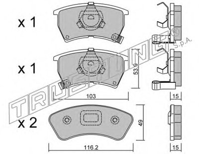 Комплект тормозных колодок, дисковый тормоз TRUSTING купить
