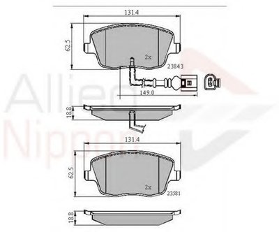 Комплект тормозных колодок, дисковый тормоз ANL Braking COMLINE купить