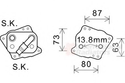 Радиатор масляный BMW X3 (E83) 00-15 (теплообменник) (с прокладкой) (N43/N46)