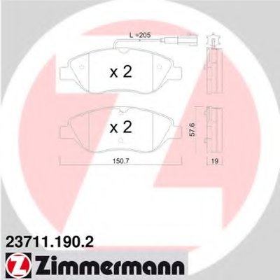 Комплект тормозных колодок, дисковый тормоз ZIMMERMANN купить