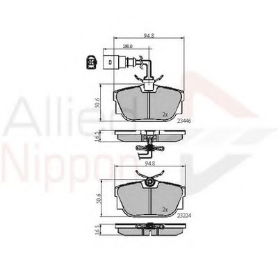 Комплект тормозных колодок, дисковый тормоз ANL Braking COMLINE купить