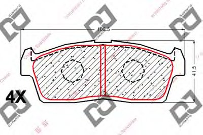 Комплект тормозных колодок, дисковый тормоз DJ PARTS купить