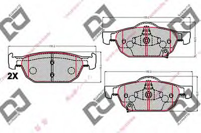 Комплект тормозных колодок, дисковый тормоз DJ PARTS купить