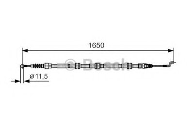 Трос ручника (задний) VW T5 04-09 (1650/1285mm)