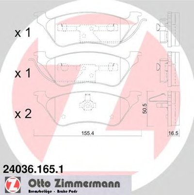 Комплект тормозных колодок, дисковый тормоз ZIMMERMANN купить