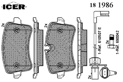 Колодки тормозные (задние) Audi A6 C7/A7 Sportback/A8 D4 10-18 (+датчики L=295mm)