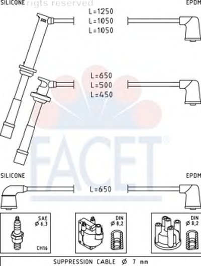 Комплект проводов зажигания FACET купить