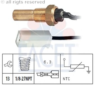 Датчик, температура охлаждающей жидкости; Датчик, температура охлаждающей жидкости; Датчик, температура охлаждающей жидкости FACET купить