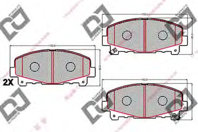 Комплект тормозных колодок, дисковый тормоз DJ PARTS купить