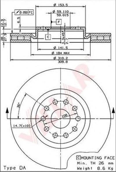 Тормозной диск COATED DISC LINE VILLAR купить