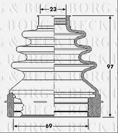 Пыльник, приводной вал BORG & BECK купить