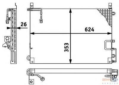 Конденсатор, кондиционер BEHR HELLA SERVICE HELLA купить