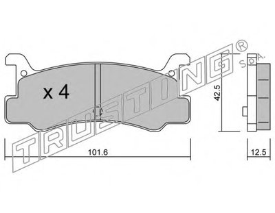 Комплект тормозных колодок, дисковый тормоз TRUSTING купить