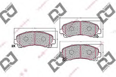 Комплект тормозных колодок, дисковый тормоз DJ PARTS купить