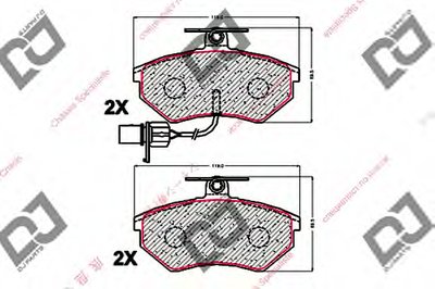 Комплект тормозных колодок, дисковый тормоз DJ PARTS купить