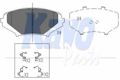 Комплект тормозных колодок, дисковый тормоз KAVO PARTS купить