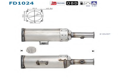 Сажевый / частичный фильтр, система выхлопа ОГ AS купить