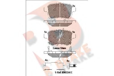 Комплект тормозных колодок, дисковый тормоз R BRAKE купить