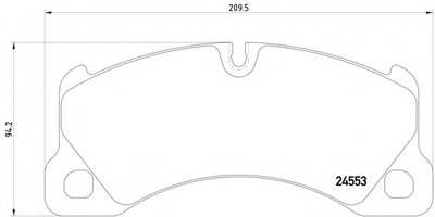 Колодки тормозные (передние) Porsche Cayenne/VW Touareg 02- (Brembo) (209.5x94.3x16.1)