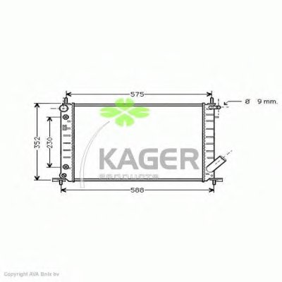 Радиатор, охлаждение двигателя KAGER купить