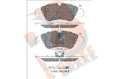 Комплект тормозных колодок, дисковый тормоз R BRAKE купить