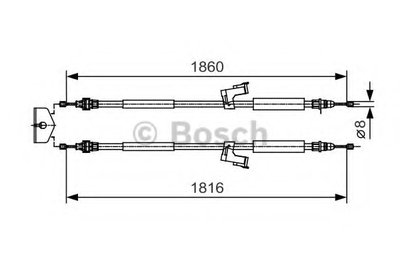 Трос ручника (задний) Volvo C30/C70/S40/V50 03-13 (1816/1860mm)