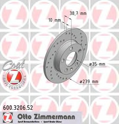 Тормозной диск SPORT BRAKE DISC COAT Z ZIMMERMANN купить