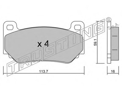 Комплект тормозных колодок, дисковый тормоз TRUSTING купить