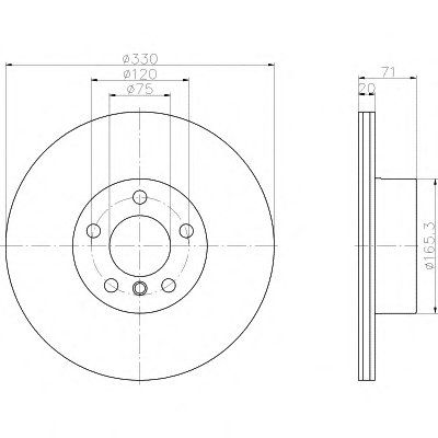 Диск тормозной (задний) BMW X3 (F25)/ X4 (F26) 10- (330x20) PRO