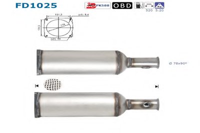 Сажевый / частичный фильтр, система выхлопа ОГ AS купить