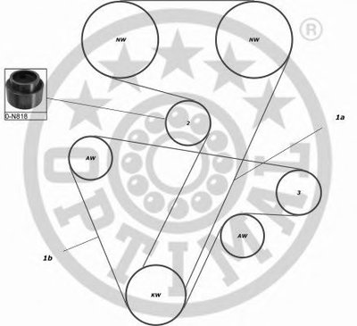 Комплект ремня ГРМ OPTIMAL купить
