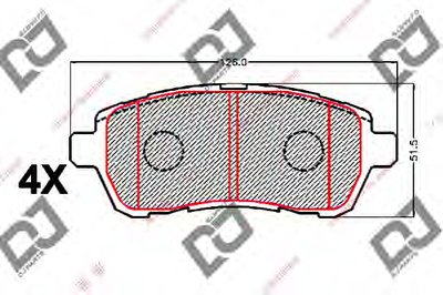 Комплект тормозных колодок, дисковый тормоз DJ PARTS купить