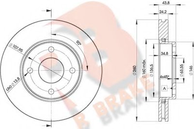 Тормозной диск R BRAKE купить