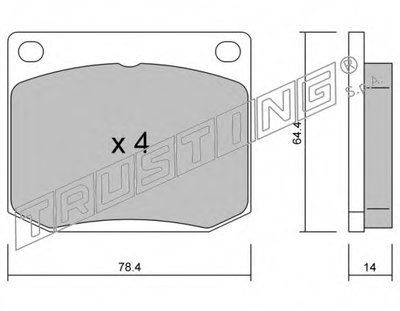 Комплект тормозных колодок, дисковый тормоз TRUSTING купить