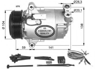 Компрессор кондиционера Opel Astra H 1.9CDTI 04-10/Zafira 05-15