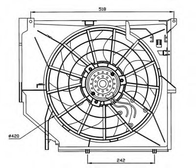 Вентилятор радиатора BMW 3 (E46) 1.6-3.0 98-06 (с диффузором)