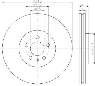 Тормозной диск PRO Carbonic Black HELLA PAGID купить