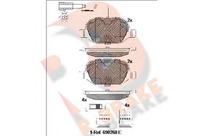 Комплект тормозных колодок, дисковый тормоз R BRAKE купить