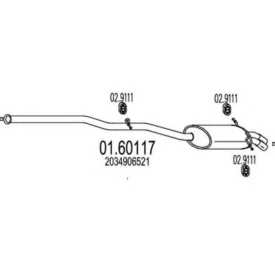 Глушитель выхлопных газов конечный MTS купить