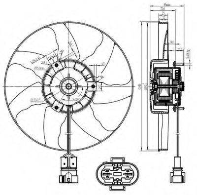 Вентилятор радиатора (электрический) VW T4 90-03