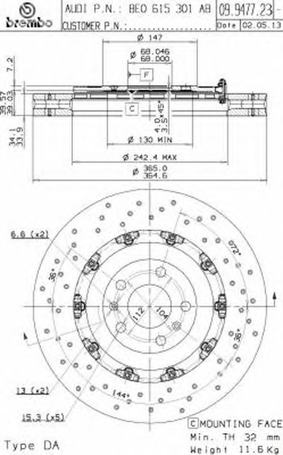 Тормозной диск TWO-PIECE FLOATING DISCS LINE AP купить