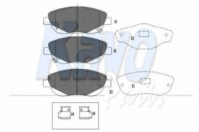 Комплект тормозных колодок, дисковый тормоз KAVO PARTS купить