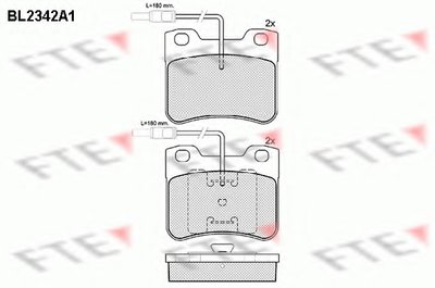 Комплект тормозных колодок, дисковый тормоз FTE купить