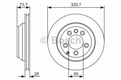 Диск тормозной (задний) Porsche Cayenne/VW Touareg 3.0-4.2 TDI 02- (329.7x28)