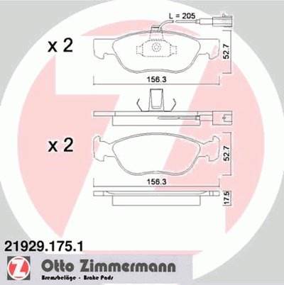 Комплект тормозных колодок, дисковый тормоз ZIMMERMANN купить