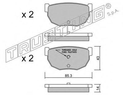 Комплект тормозных колодок, дисковый тормоз TRUSTING купить