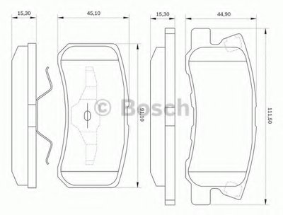 Комплект тормозных колодок, дисковый тормоз BOSCH купить