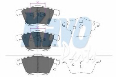 Комплект тормозных колодок, дисковый тормоз KAVO PARTS купить