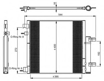 Радиатор кондиционера (с осушителем) Chevrolet Spark 1.0-1.2 10-
