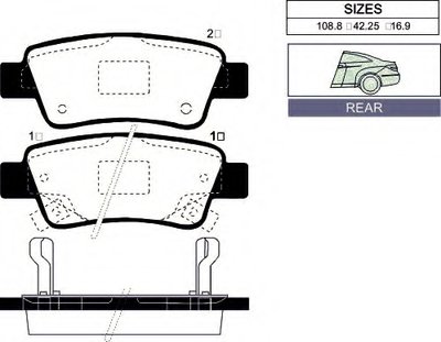 Комплект тормозных колодок, дисковый тормоз Rear brake pads for HONDA CR-V GOODWILL купить